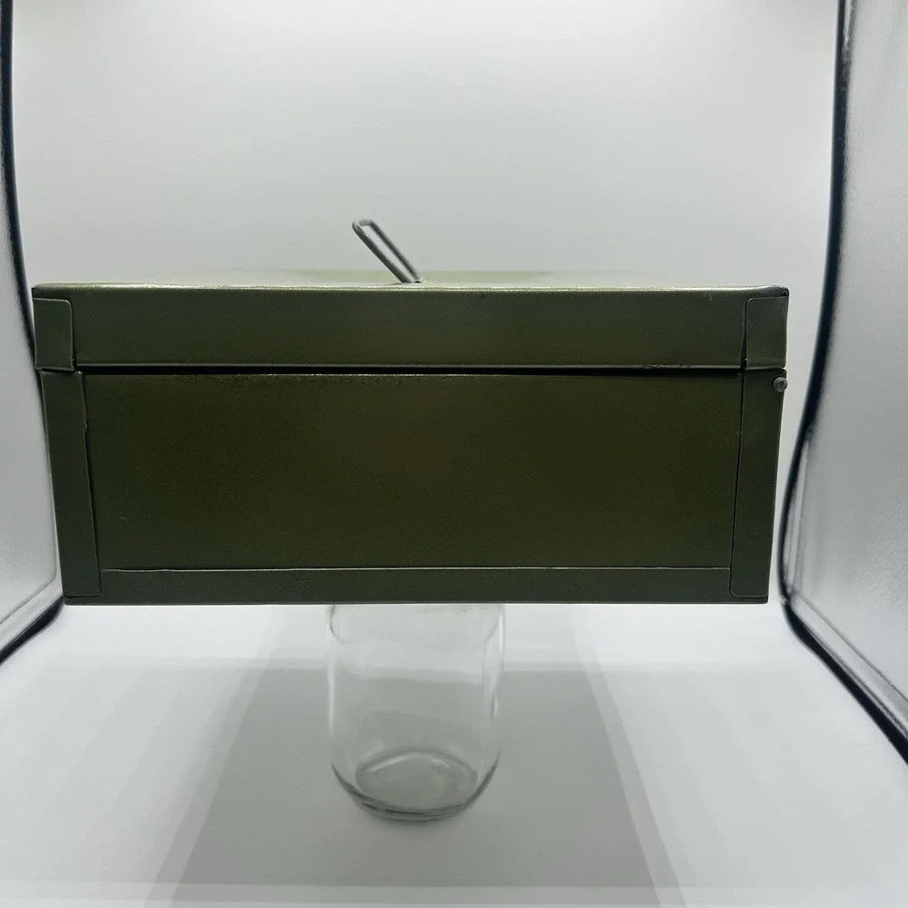 Vintage Vintage Hamilton Skotch Green Metal Storage Box - File Box - Cash Box